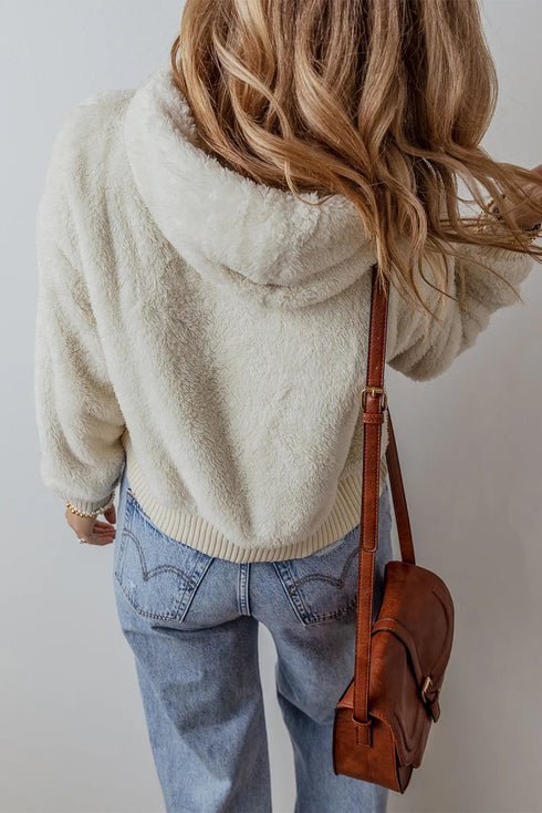 'Ulrika' Fuzzy Long Sleeve Hoodie - Celes Fashion